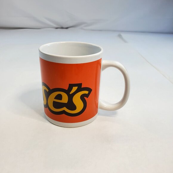 Reese's Peanut Butter Coffee Tea Mug Cup Ceramic White Orange - Picture 3 of 10